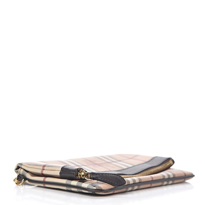 Burberry Haymarket Check Adeline Foldover Clutch Brown 4 of 10