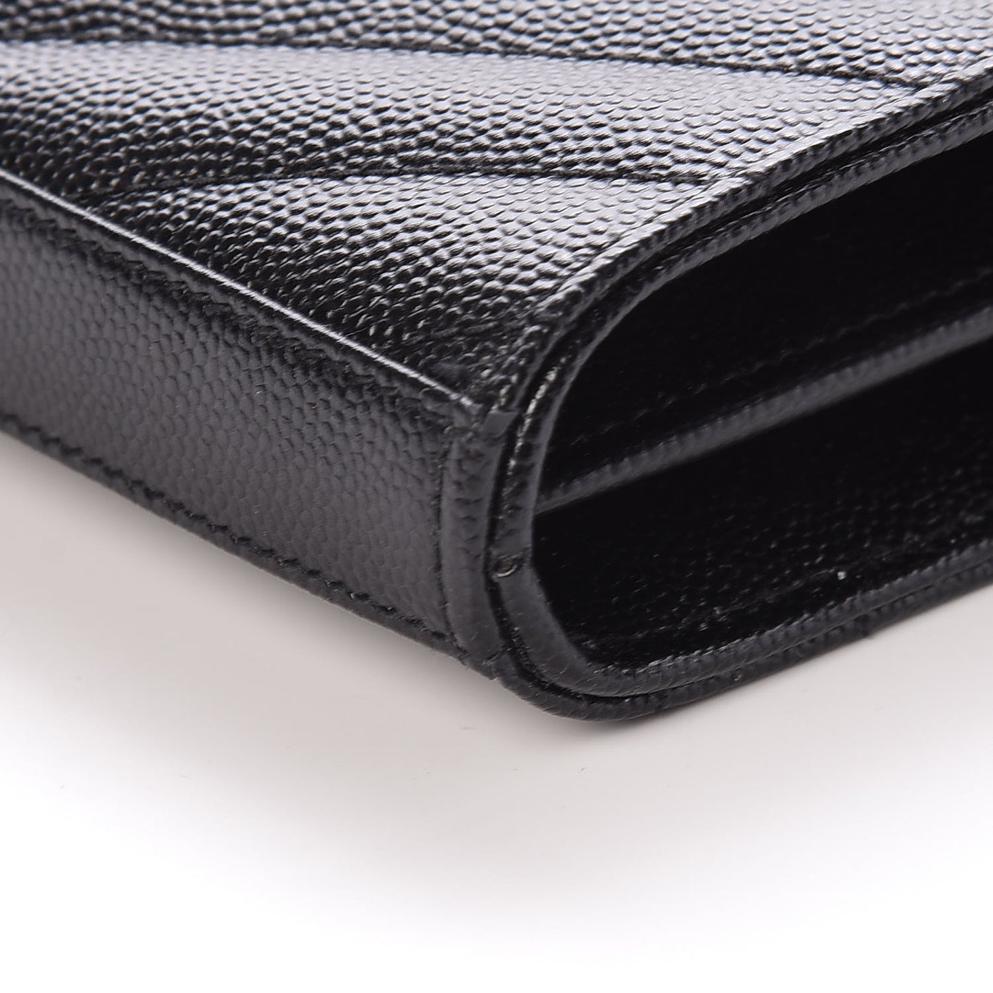 Grain De Poudre Matelasse Chevron Monogram Chain Wallet Black