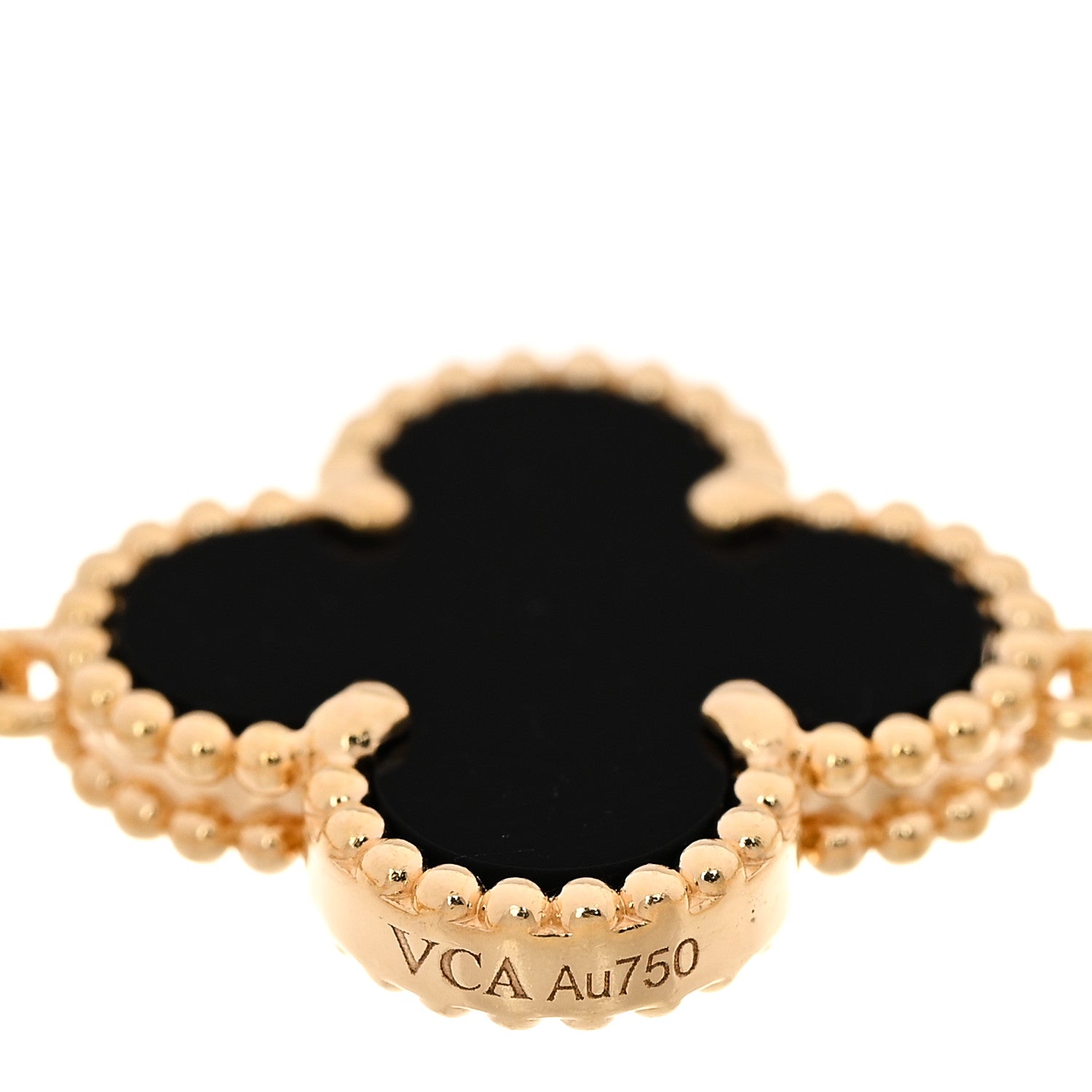 Van Cleef & Arpels 18K Yellow Gold Black Onyx 5 Motifs Vintage Alhambra Bracelet 5 of 6