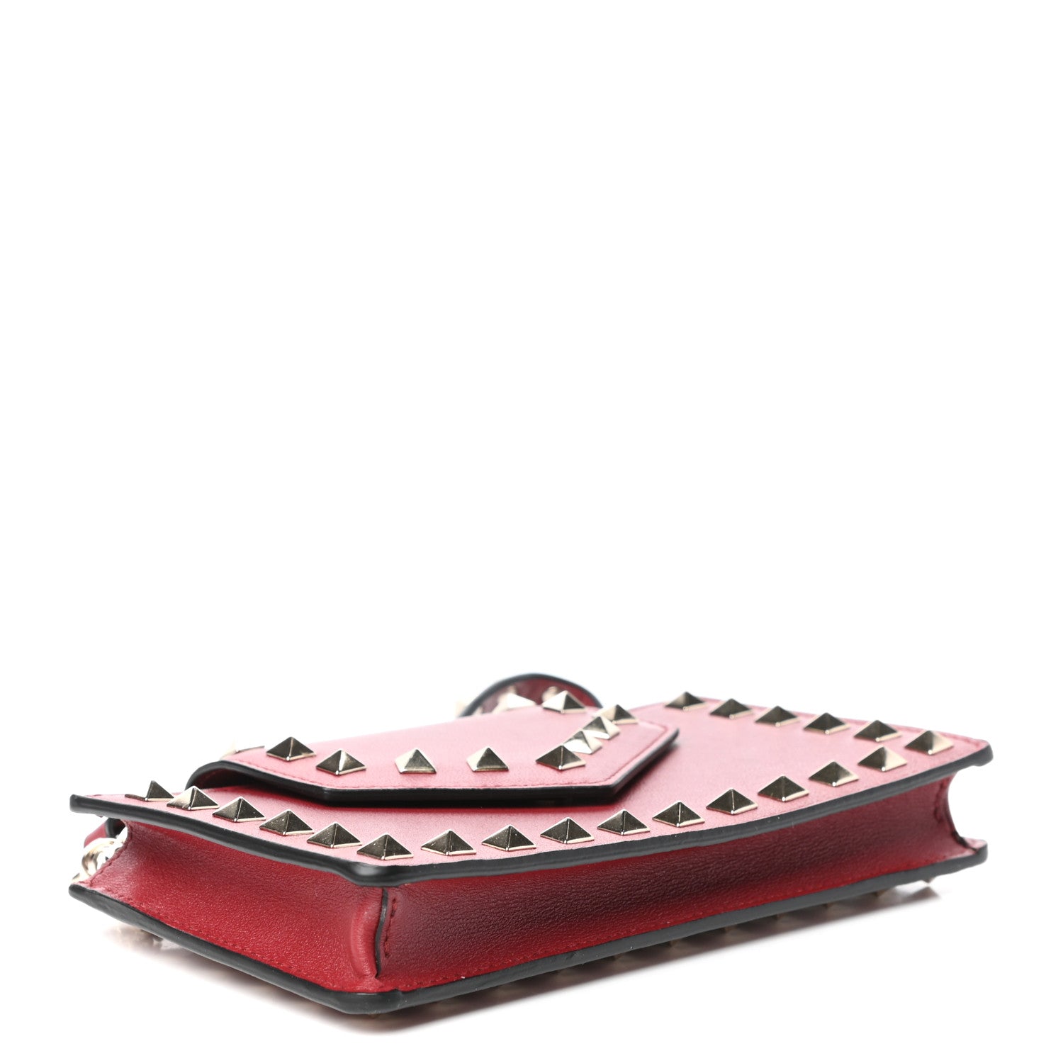 Valentino Garavani Calfskin Rockstud Phone Case With Chain Rosso Valentino 4 of 11