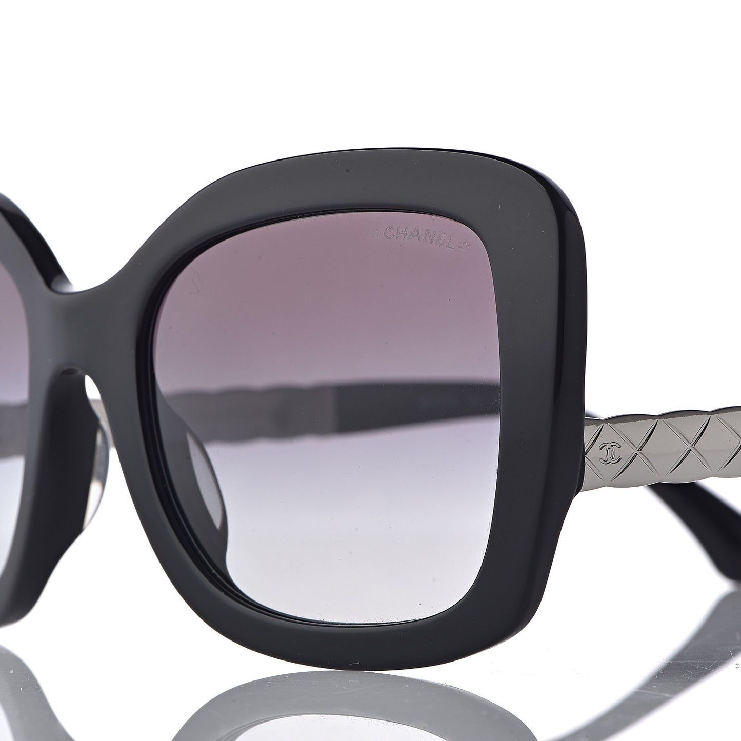 Acetate Spring Butterfly Sunglasses 5370 Black Silver