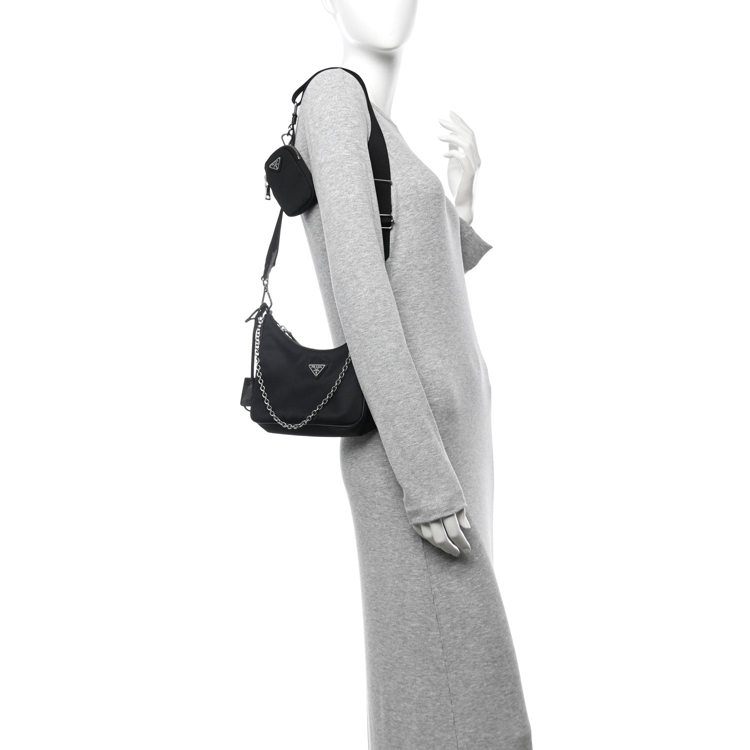Prada Nylon Re-Edition 2005 Shoulder Bag Black 2 of 14