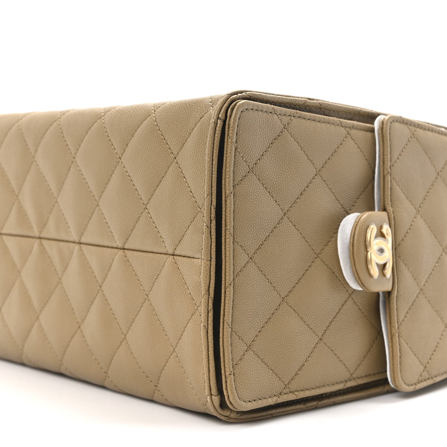 Caviar Quilted Medium Chanel 25 Handbag Dark Beige