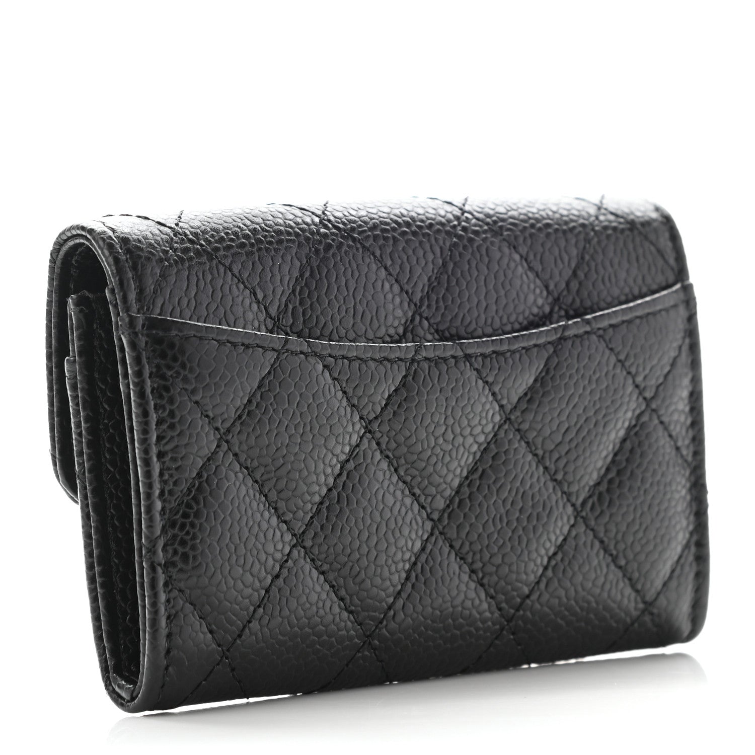 Chanel Caviar Quilted Flap Card Holder Wallet Black 3 of 8