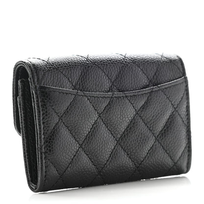 Chanel Caviar Quilted Flap Card Holder Wallet Black 3 of 8