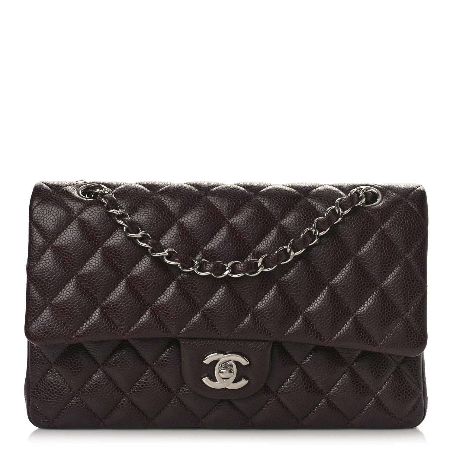 Chanel Caviar Quilted Medium Double Flap Dark Red 1 of 9
