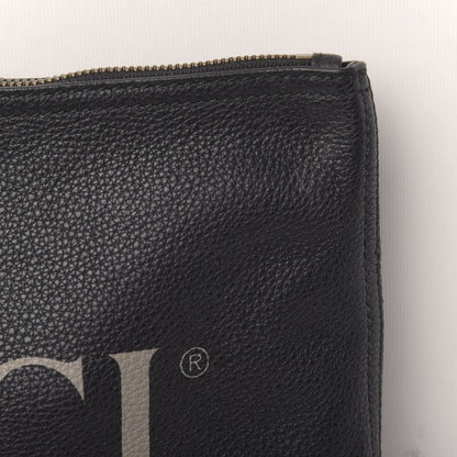 Gucci Pebbled Calfskin Medium Logo Portfolio Clutch Black 10 of 11