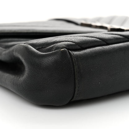 Saint Laurent Sheepskin Matelasse Chevron Monogram Medium College Bag Black 9 of 16