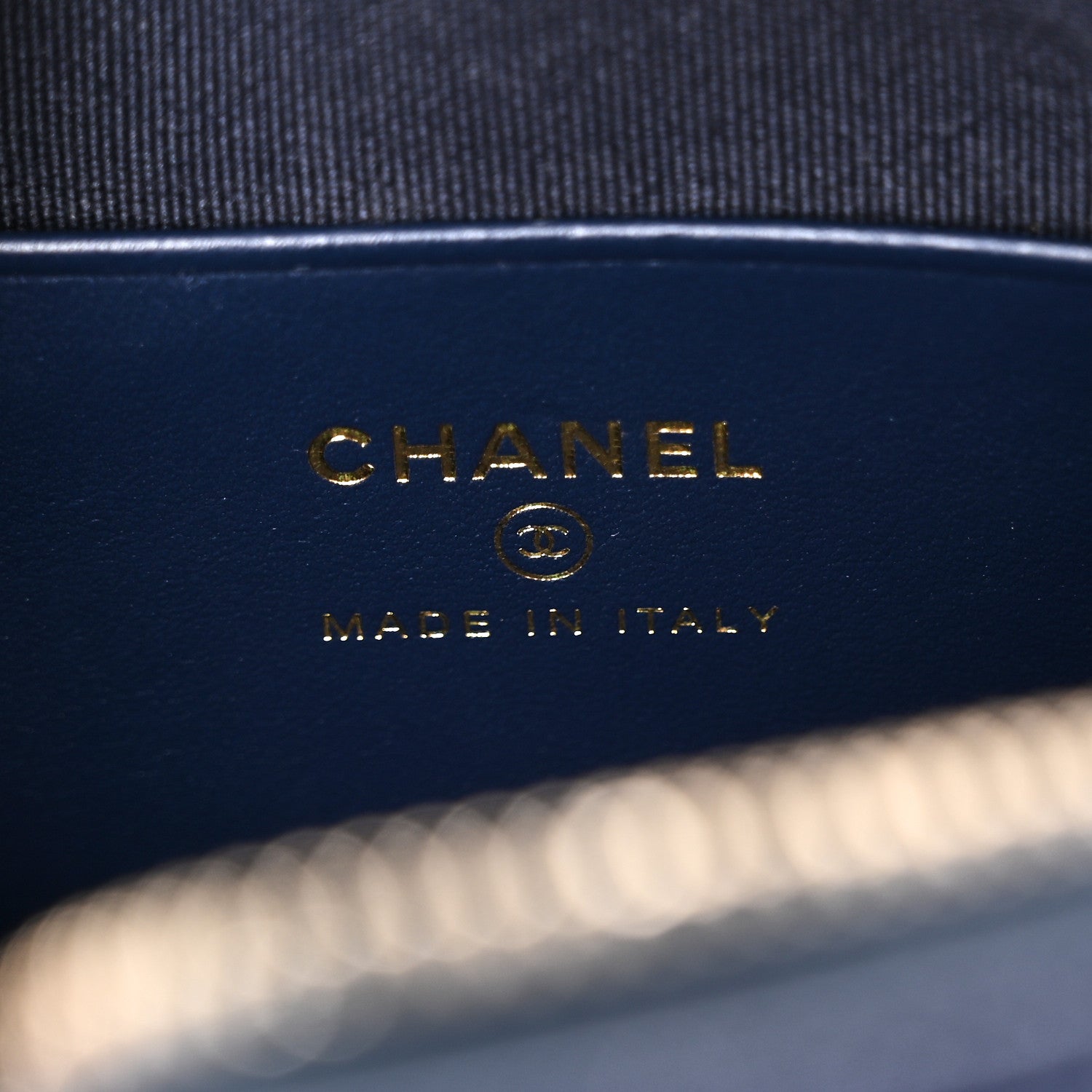 Chanel Caviar Quilted Barrel Clutch With Chain  Navy 6 of 11