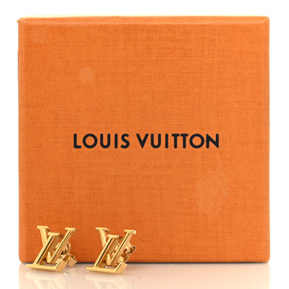 Louis Vuitton Metal LV Iconic Earrings Gold 6 of 6