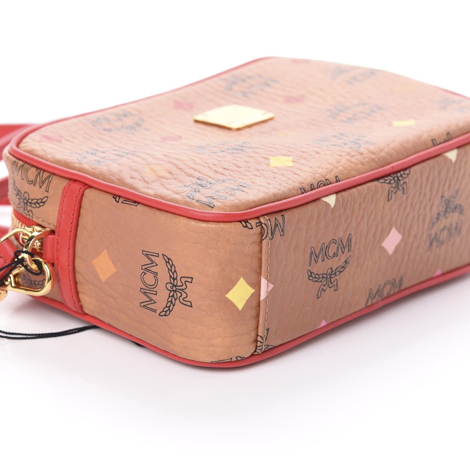 MCM Skyoptic Visetos Spectrum Diamond Camera Bag Cognac Red 8 of 9