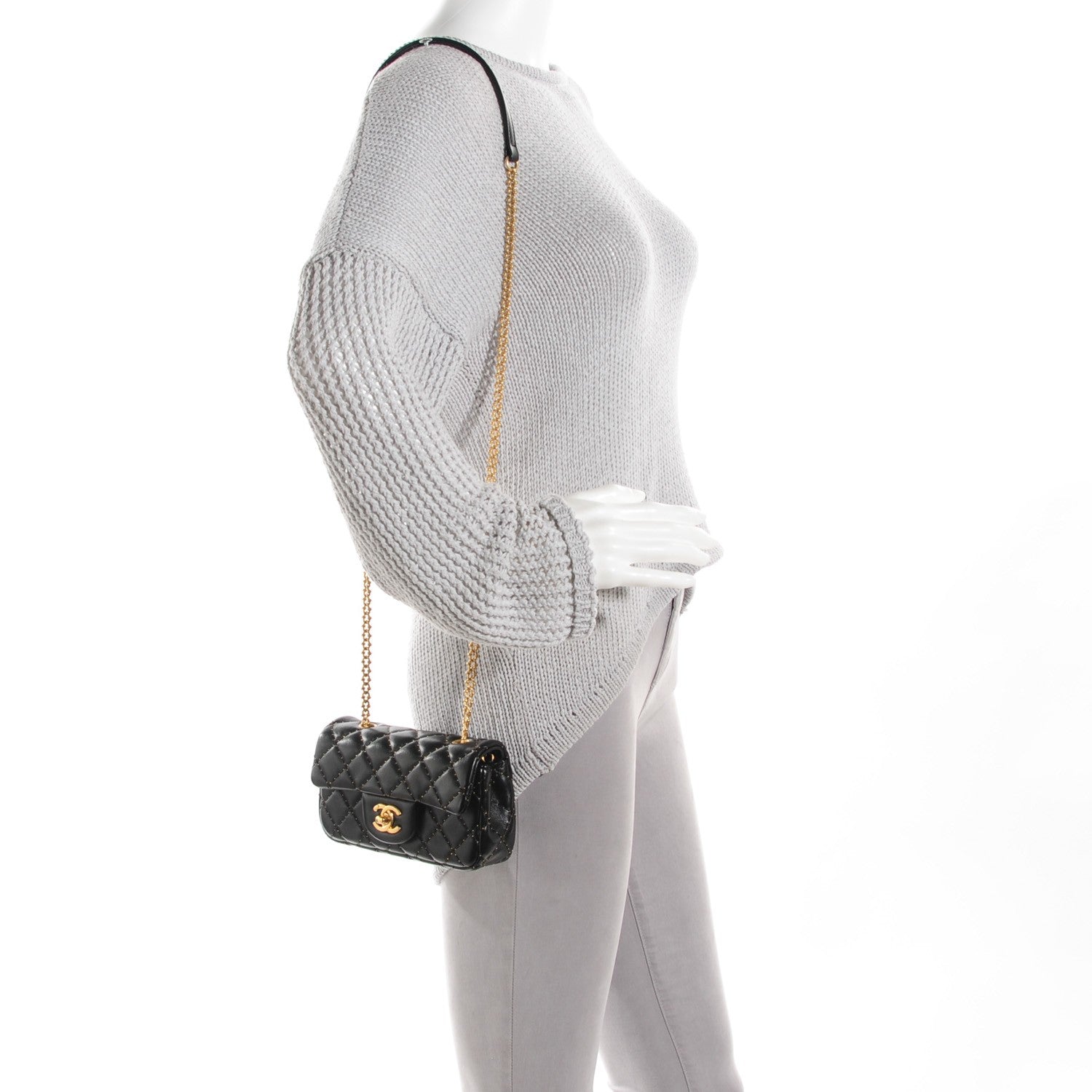 Chanel Lambskin Quilted Extra Mini Beaded Flap Black 2 of 9