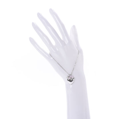 Christian Dior Logo Charms Heart Bracelet Silver 2 of 4