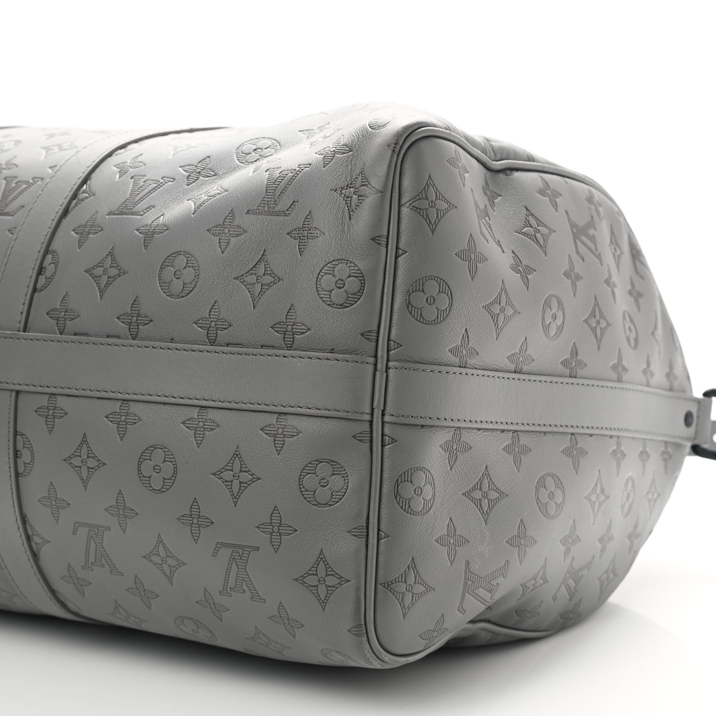 Calfskin Monogram Shadow Keepall Bandouliere 50 Anthracite gray