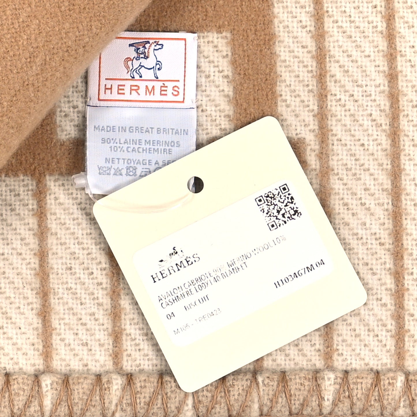Wool Cashmere Avalon Passe-Passe Blanket Naturel