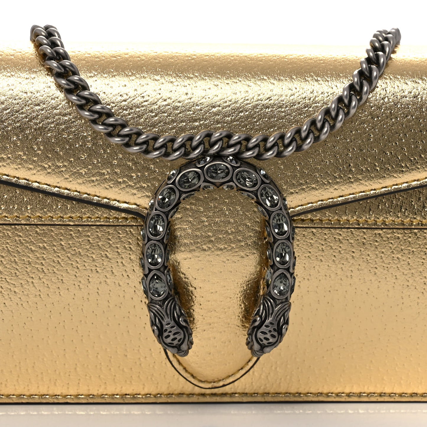Metallic Calfskin Super Mini Dionysus Shoulder Bag Gold