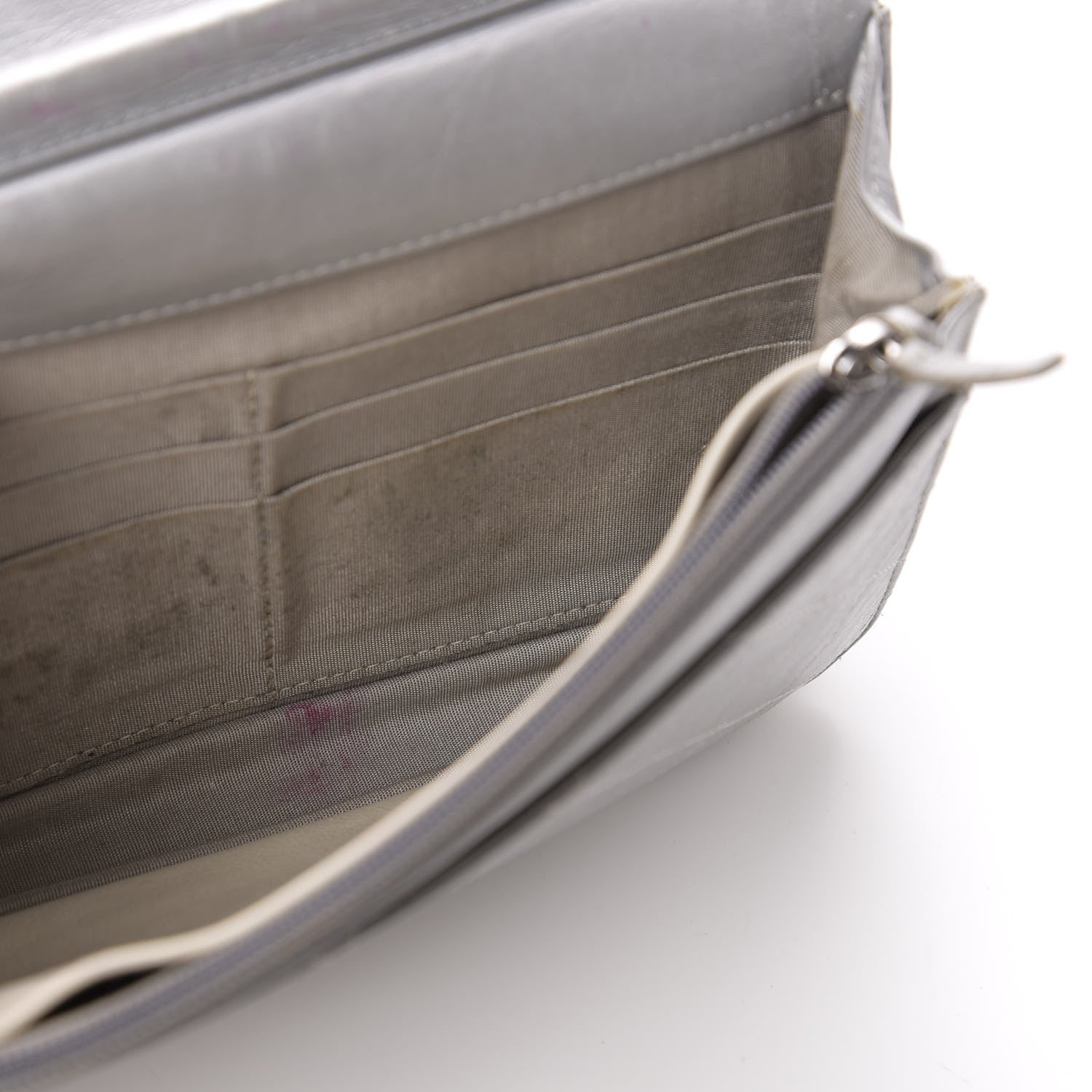 Chanel Metallic Aged Calfskin Quilted Wallet On Chain WOC Silver 6 of 13