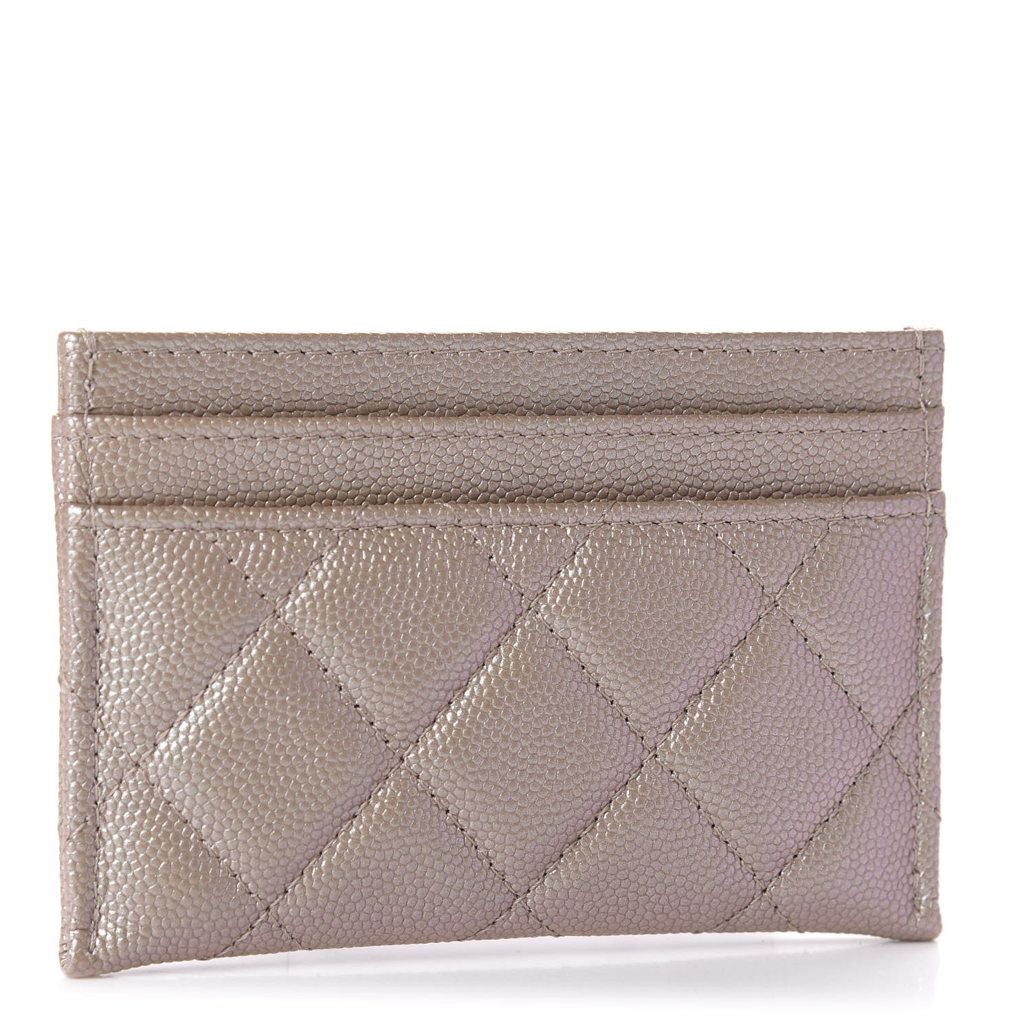 Chanel Iridescent Caviar Quilted Card Holder Beige 3 of 11