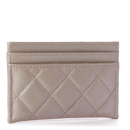 Chanel Iridescent Caviar Quilted Card Holder Beige 3 of 11