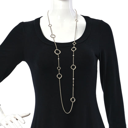 David Yurman Sterling Silver Pearl Infinity Station Chain Necklace 2 of 5