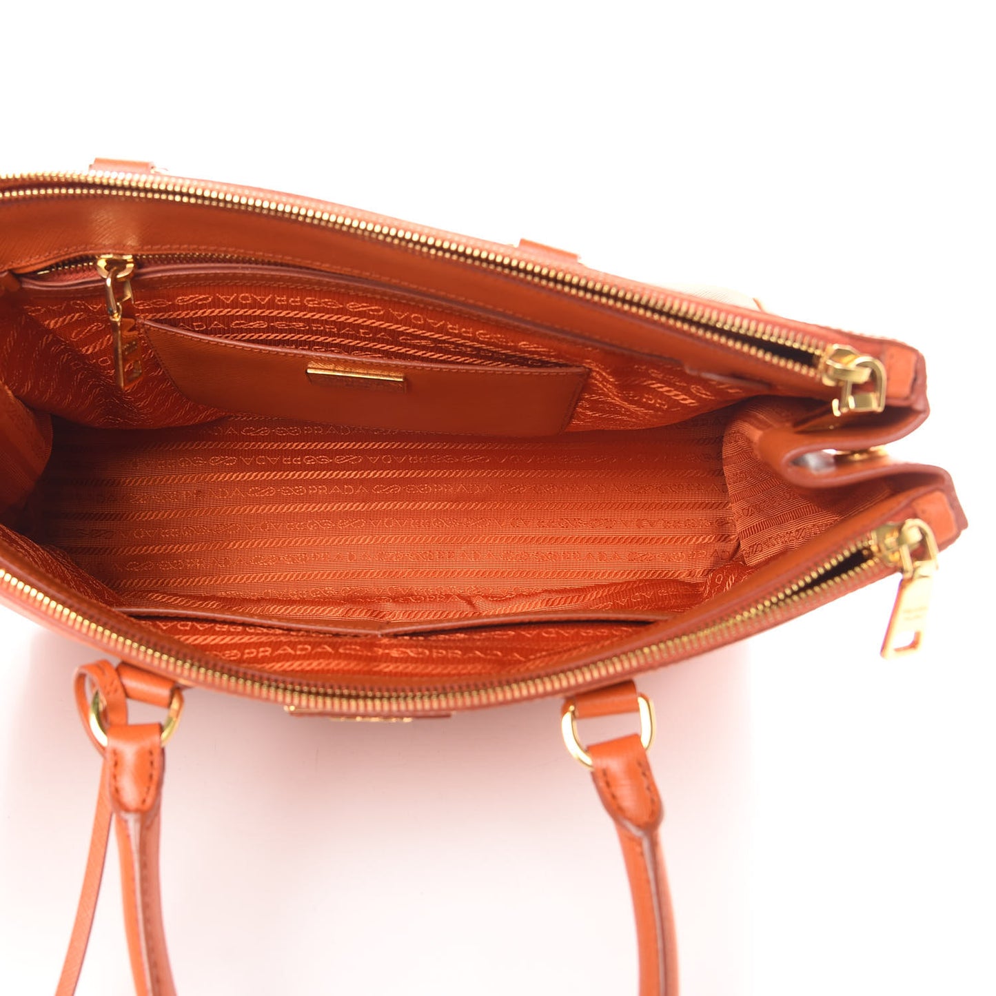 Saffiano Large Galleria Double Zip Tote Papaya
