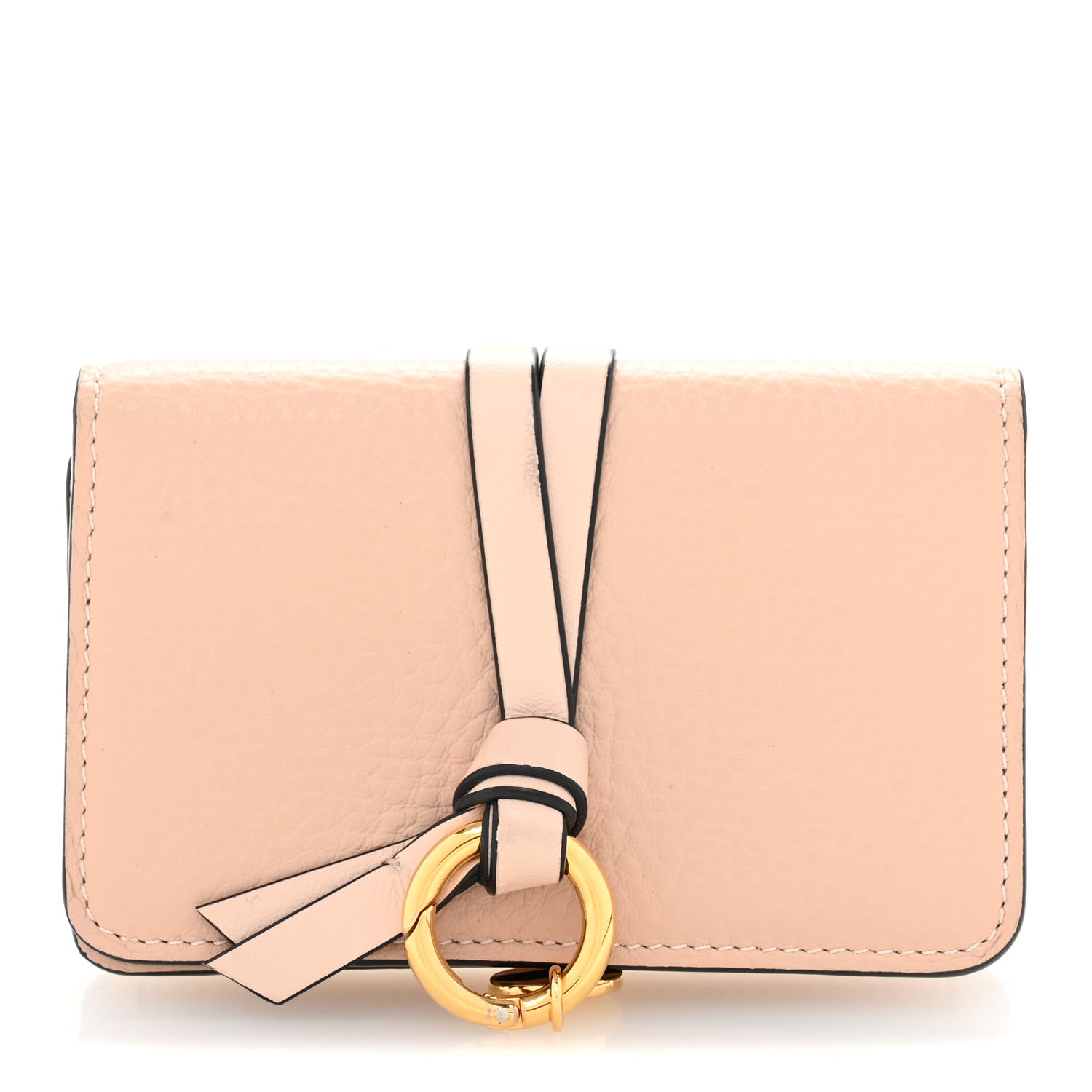 Chloe Calfskin Alphabet Card Holder Cement Pink 1 of 11