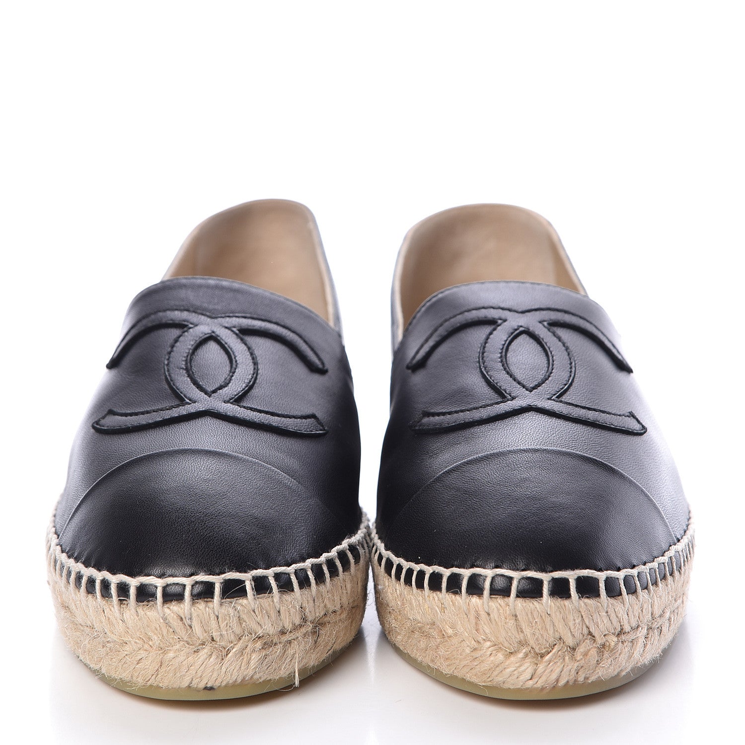 Chanel Lambskin CC Espadrilles 38 Black 2 of 9
