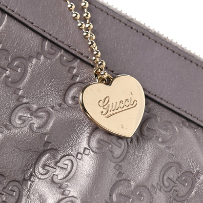 Gucci Metallic Soft Guccissima Heart Wristlet Senanque 8 of 11