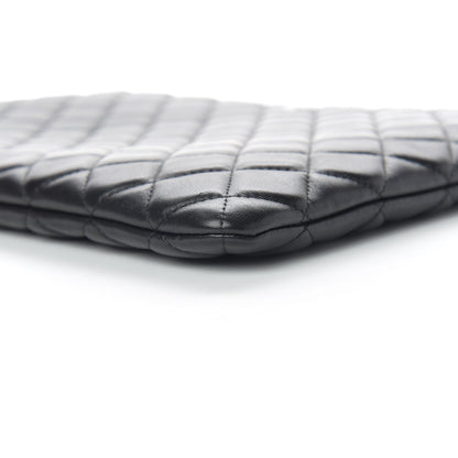 Chanel Lambskin Quilted Large Cosmetic Case Black 8 of 8