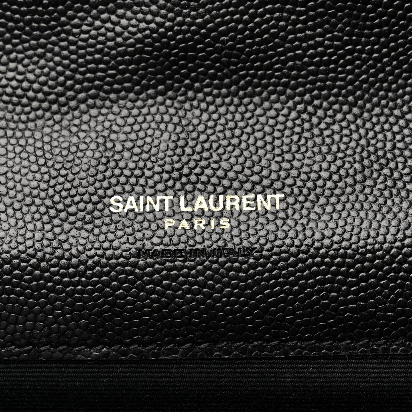 Grain De Poudre Matelasse Chevron Monogram Envelope Clutch Black