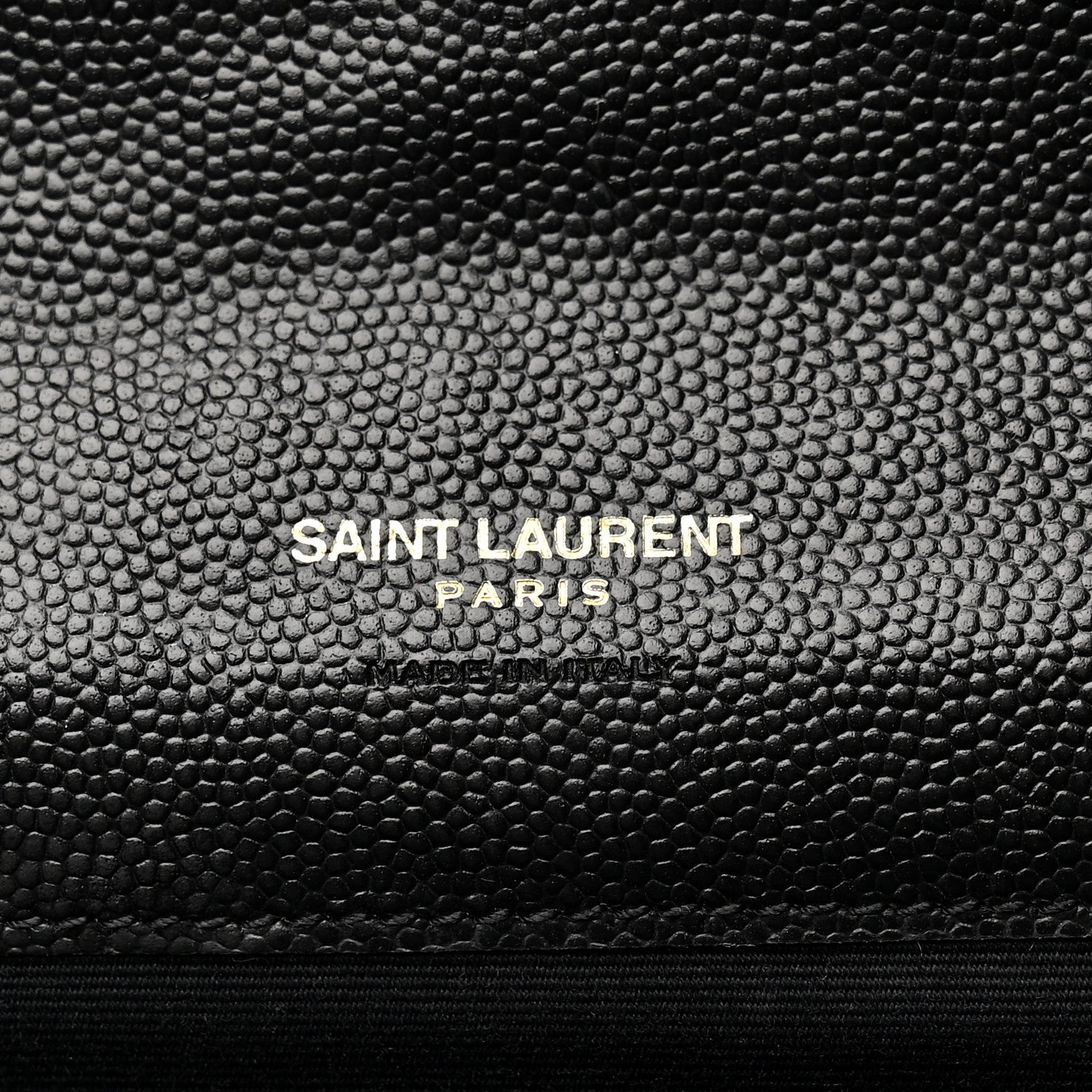 Saint Laurent Grain De Poudre Matelasse Chevron Monogram Envelope Clutch Black 6 of 11