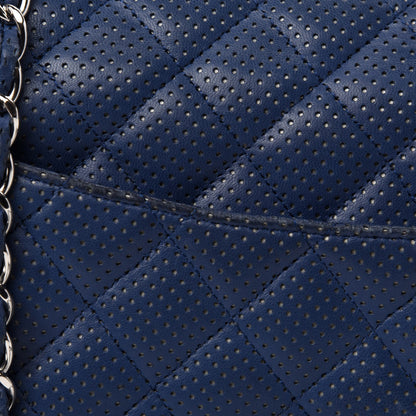 Chanel Lambskin Perforated Jumbo Single Flap Blue 14 of 17