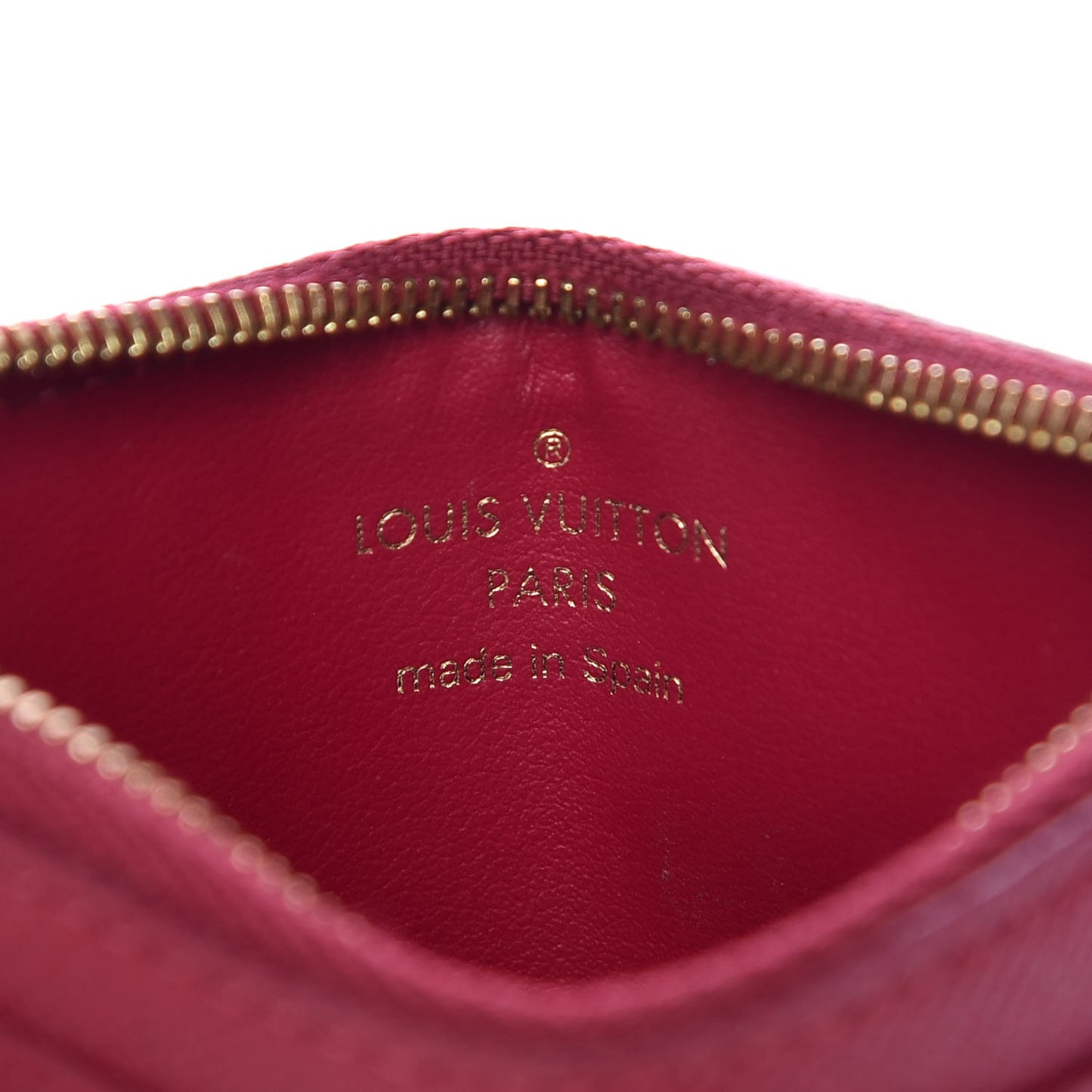 Monogram Zipped Card Holder Fuchsia