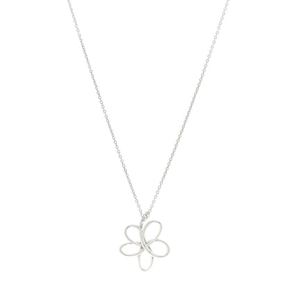Tiffany Sterling Silver Paloma Picasso Villa Flower Pendant Necklace 1 of 4