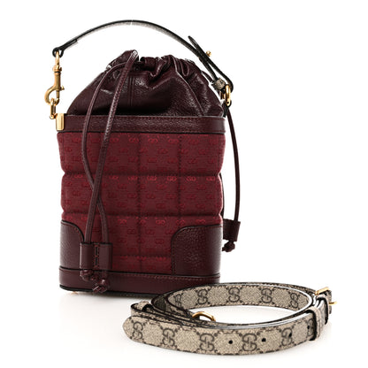 Gucci GG Supreme Canvas Mini Crossbody Bag  Beige Ebony Burgundy 3 of 10