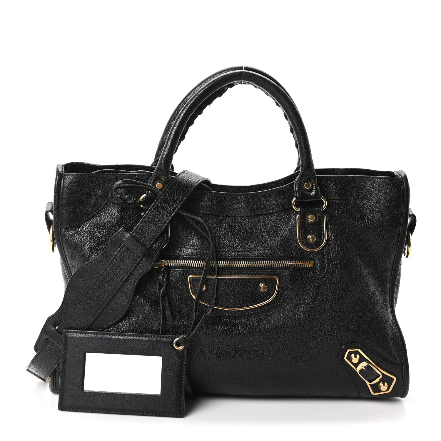 Balenciaga Chevre Gold Metallic Edge Hardware City Black 1890896