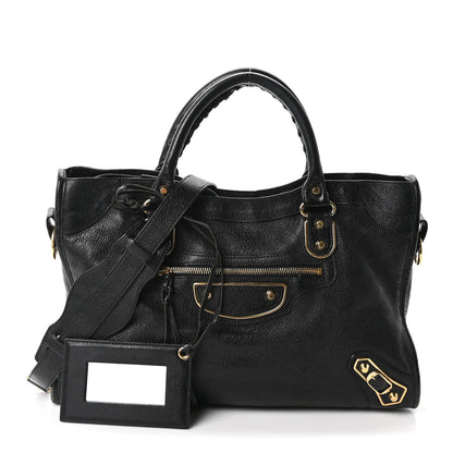 Balenciaga Chevre Gold Metallic Edge Hardware City Black 3 of 11