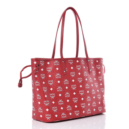 MCM Visetos Medium Reversible Shopper Tote Ruby Red 5 of 16