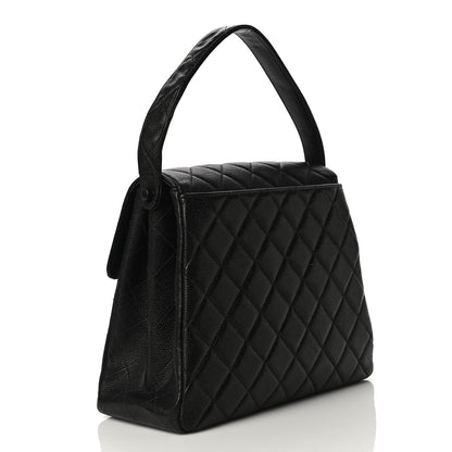 Chanel Caviar Quilted Jumbo Kelly Flap Black 2 of 12