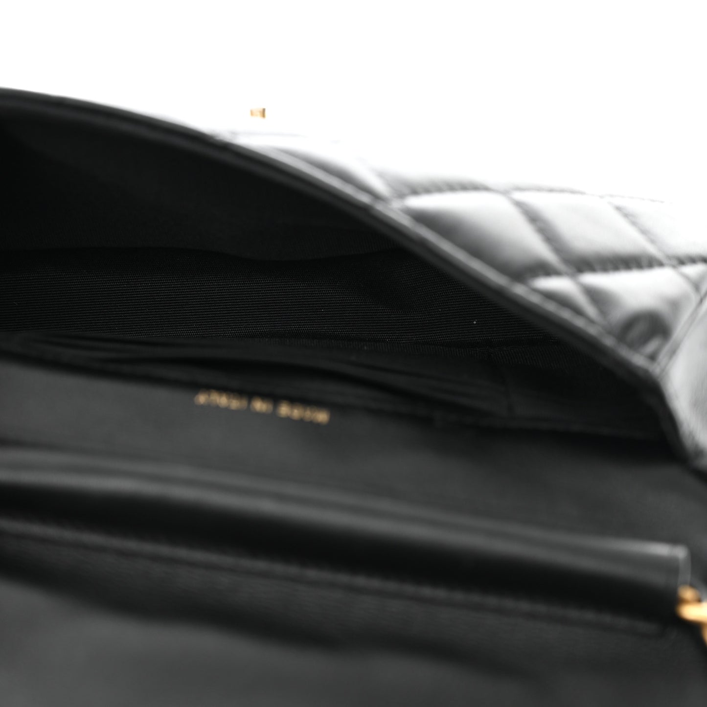 Calfskin Quilted Coco Mail Clutch With Chain Black