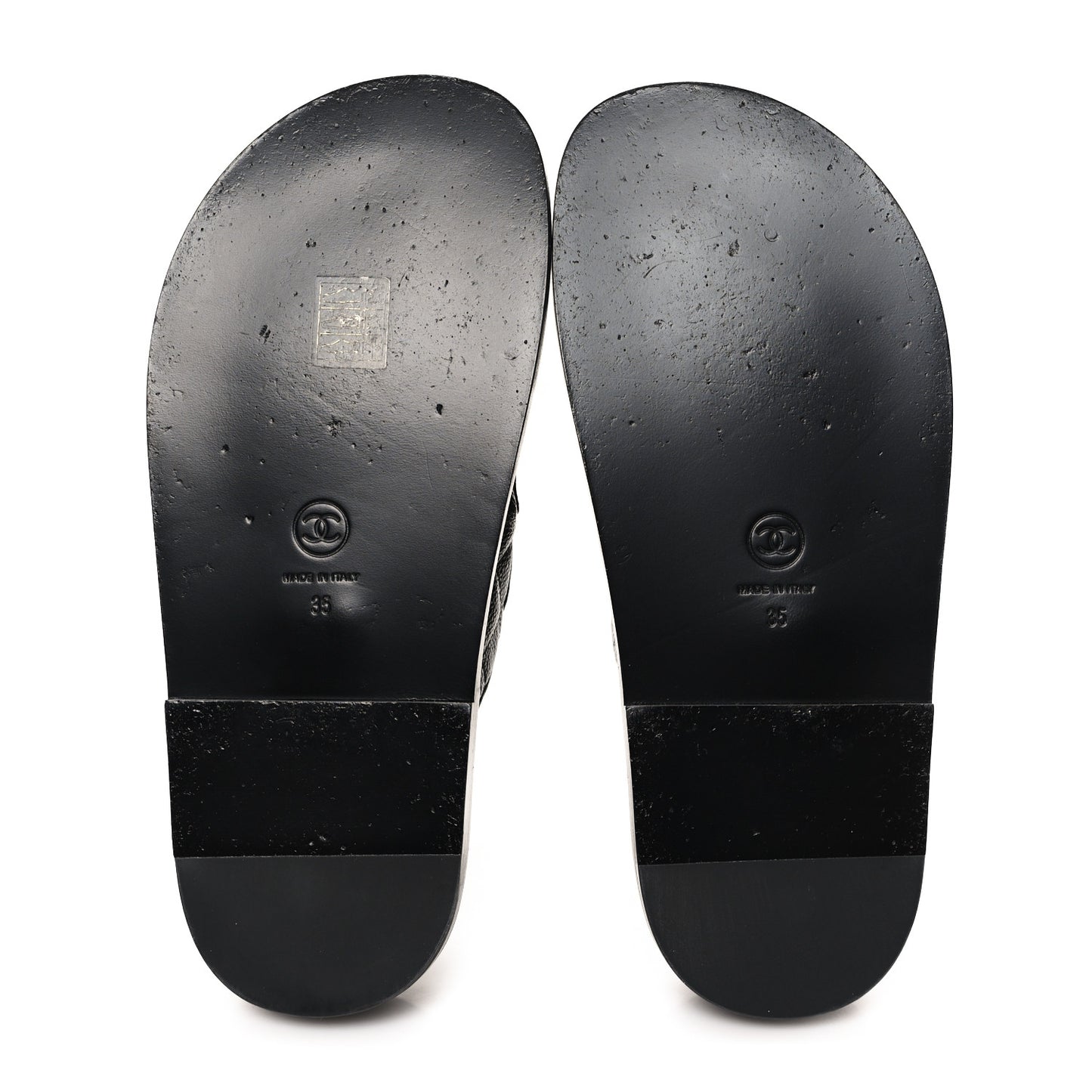 Grained Calfskin Velcro Dad Sandals 35 Black