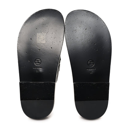 Chanel Grained Calfskin Velcro Dad Sandals 35 Black 6 of 11