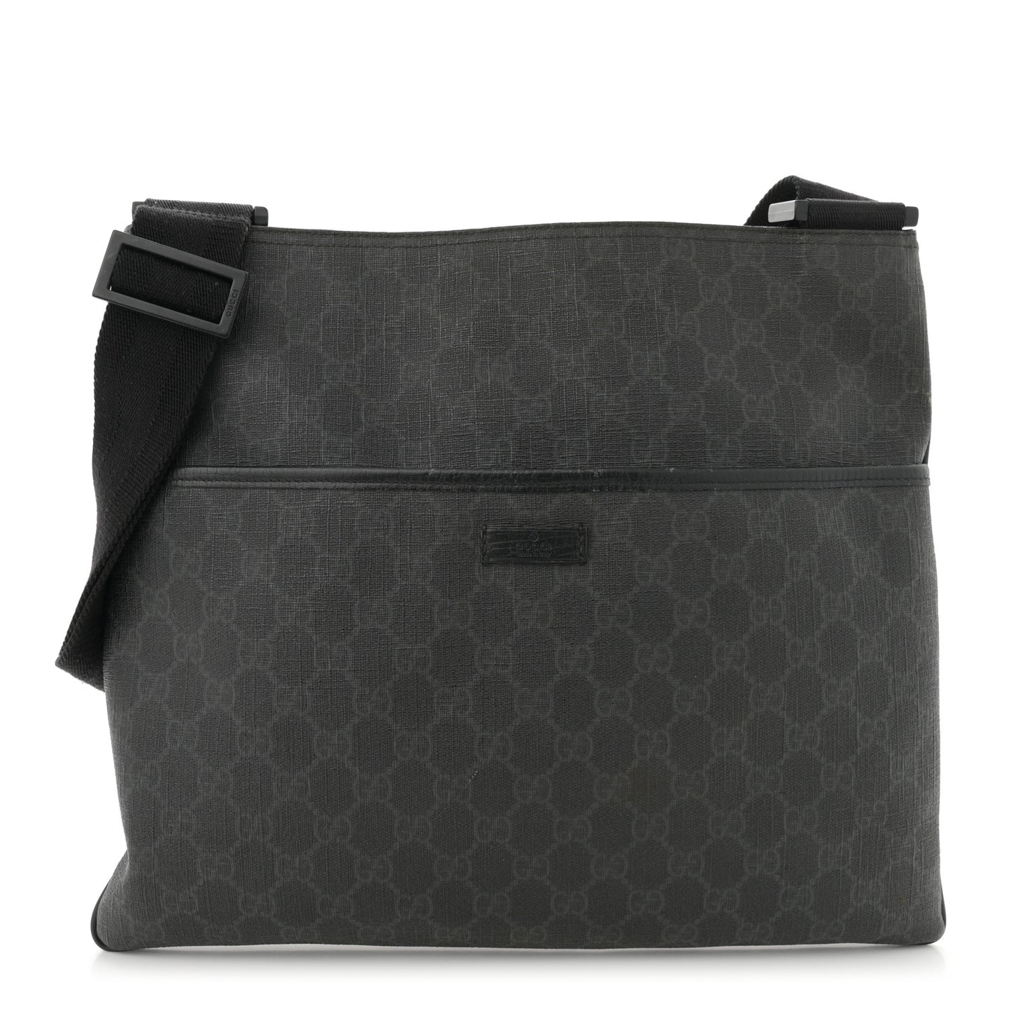 GG Plus Monogram Medium Flat Messenger Bag Black