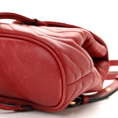 Gucci Calfskin Matelasse GG Marmont Flap Backpack Hibiscus Red 9 of 10