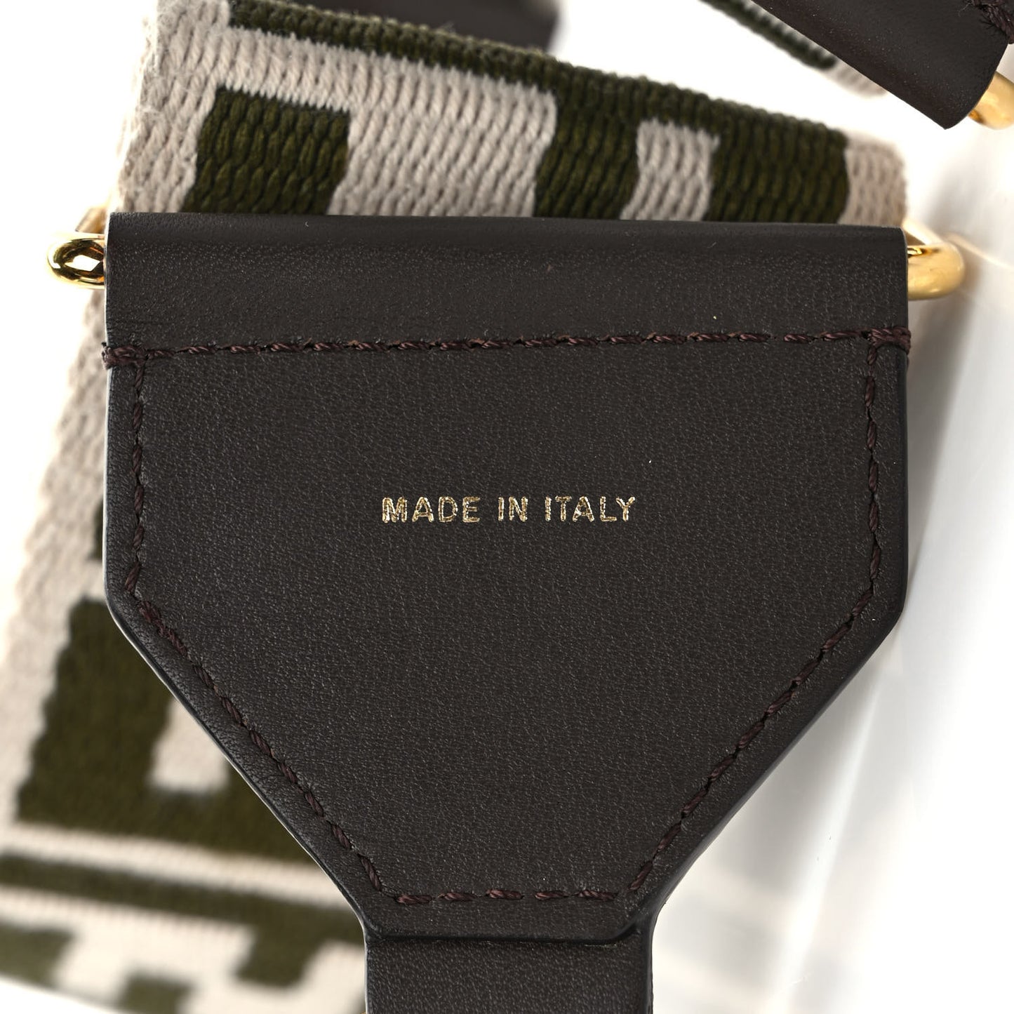 Ribbon Vitello Seta FF 1974 Adjustable Strap You Nube Military Chocolate