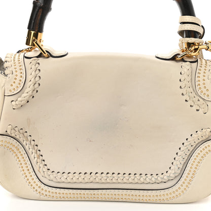 Gucci Calfskin Medium New Bamboo Top Handle Bag White 10 of 10