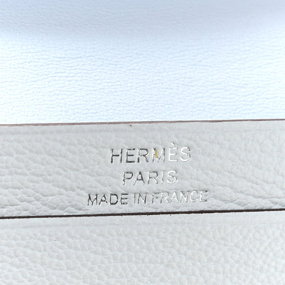 Hermes Chevre Mysore Bearn Card Holder Wallet Bleu Brume 6 of 7
