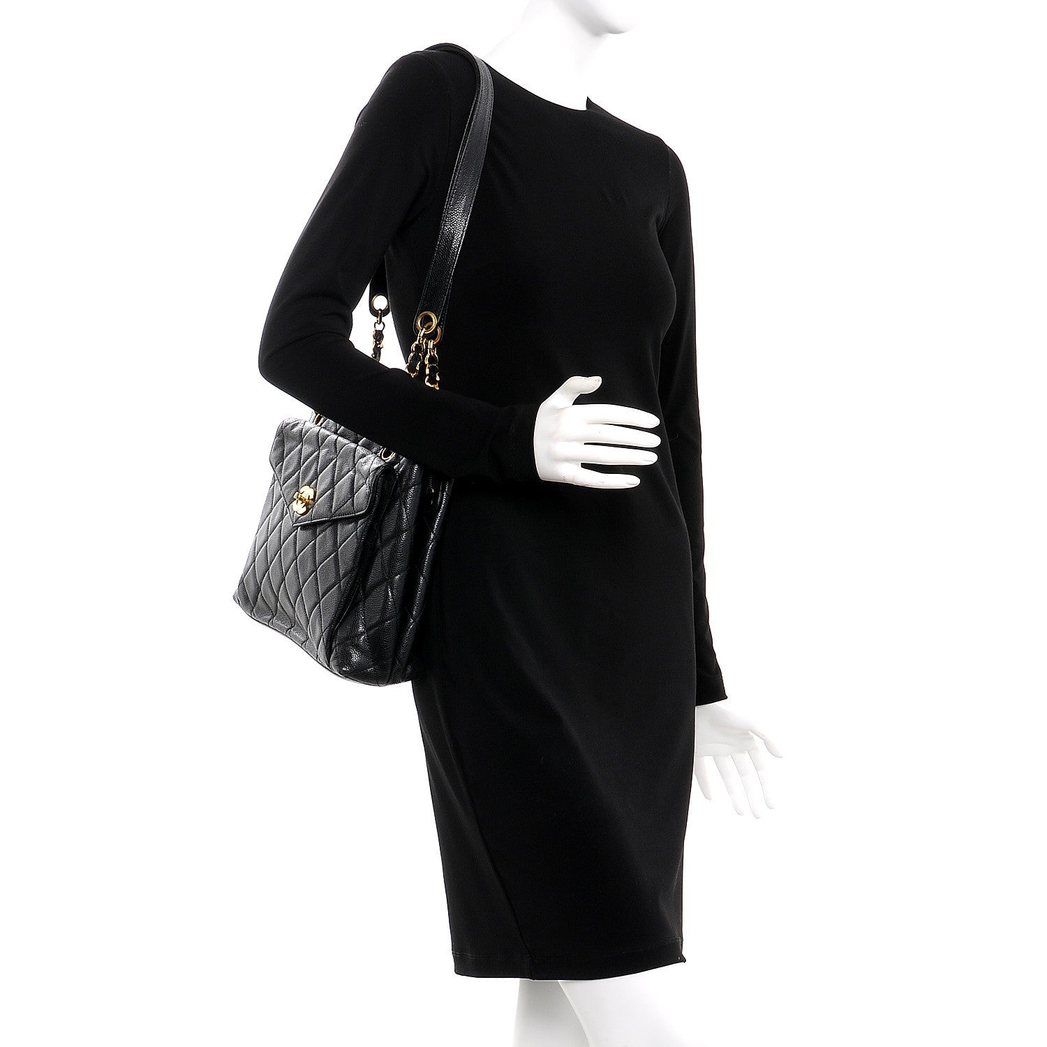 Chanel Caviar Quilted Flap Shoulder Bag Black 2 of 9