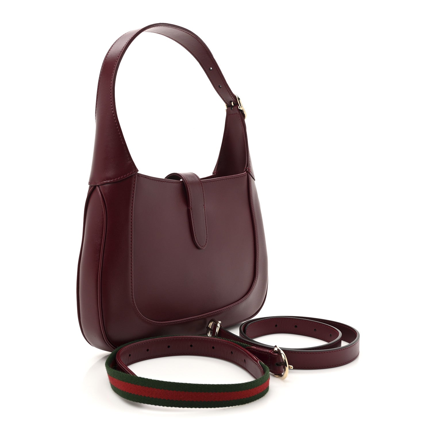 Gucci Ancora Calfskin Web Medium Jackie 1961 Hobo Rosso 3 of 14