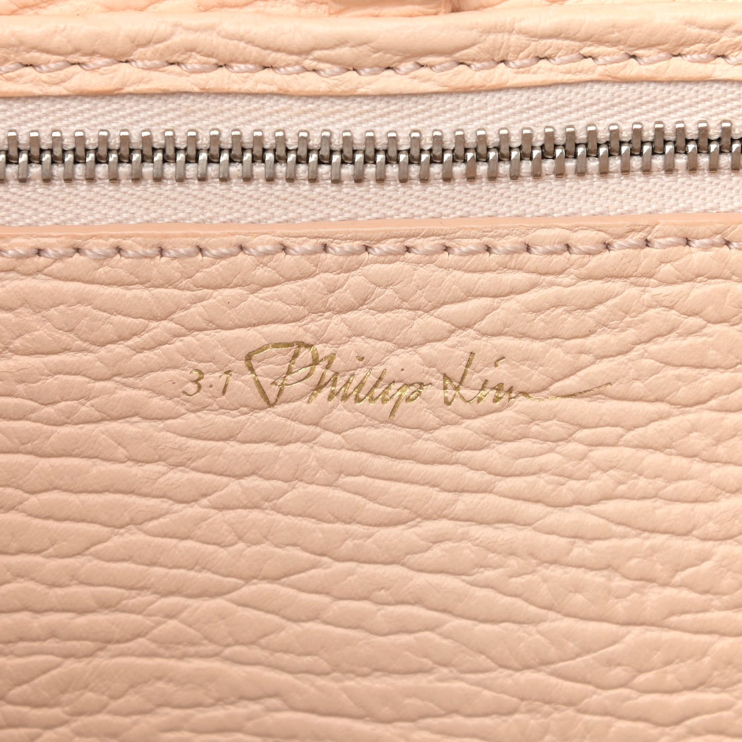 Textured Calfskin Mini Pashli Satchel White Peach